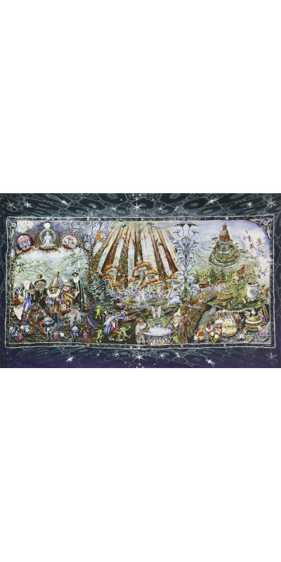 Forest Friends Heady Art Print Tapestry 53x85 - Artwork by Mike DuBois