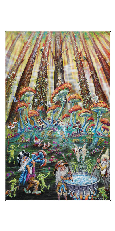 Mushroom Forest Heady Art Print Tapestry 53x85 - Artwork by Mike DuBois