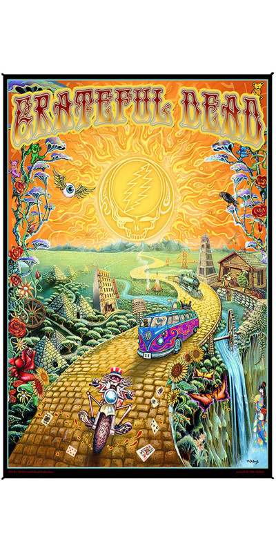 Grateful Dead Golden Road Heady Art Print Mini Tapestry 30x45 - Artwork by Mike DuBois **TARIFF SURCHARGE**