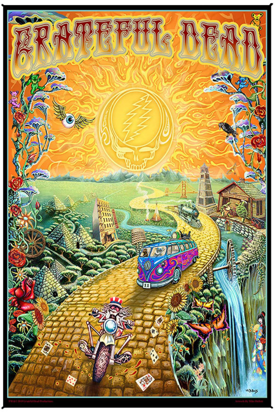 Grateful Dead Golden Road Heady Art Print Tapestry 53x85 - Artwork by Mike DuBois