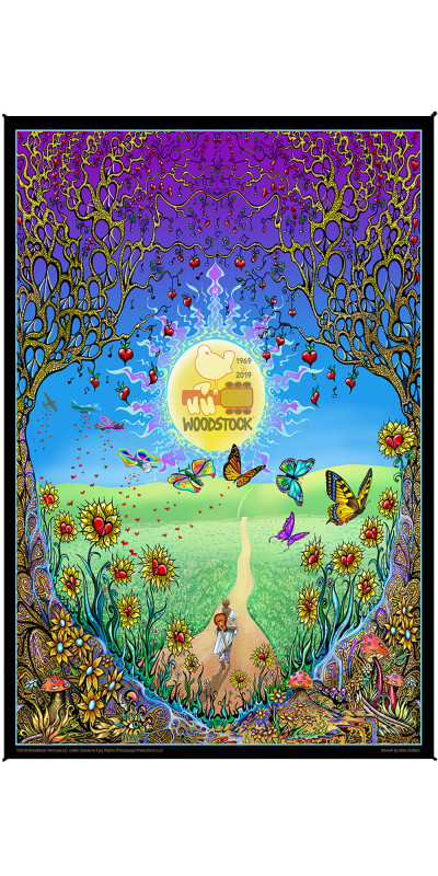 Woodstock Back To The Garden Heady Art Print Mini Tapestry 30x45 - Artwork by Mike DuBois