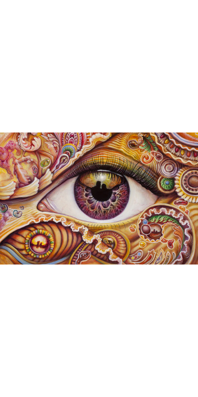 Orange Eye Heady Art Print Mini Tapestry 30x45 - Artwork by Randal Roberts