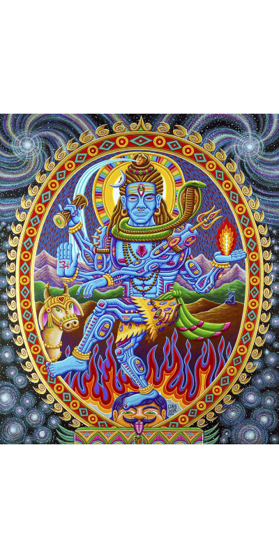 Natajaria Shiva Heady Art Print Tapestry 58x67 - Artwork by Chris Dyer