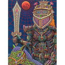 King Of Swords Heady Art Print Mini Tapestry 30x40 - Artwork by Chris Dyer