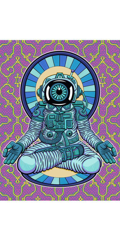 Astronaut Heady Art Print Tapestry 58x75 - Artwork by Chris Dyer