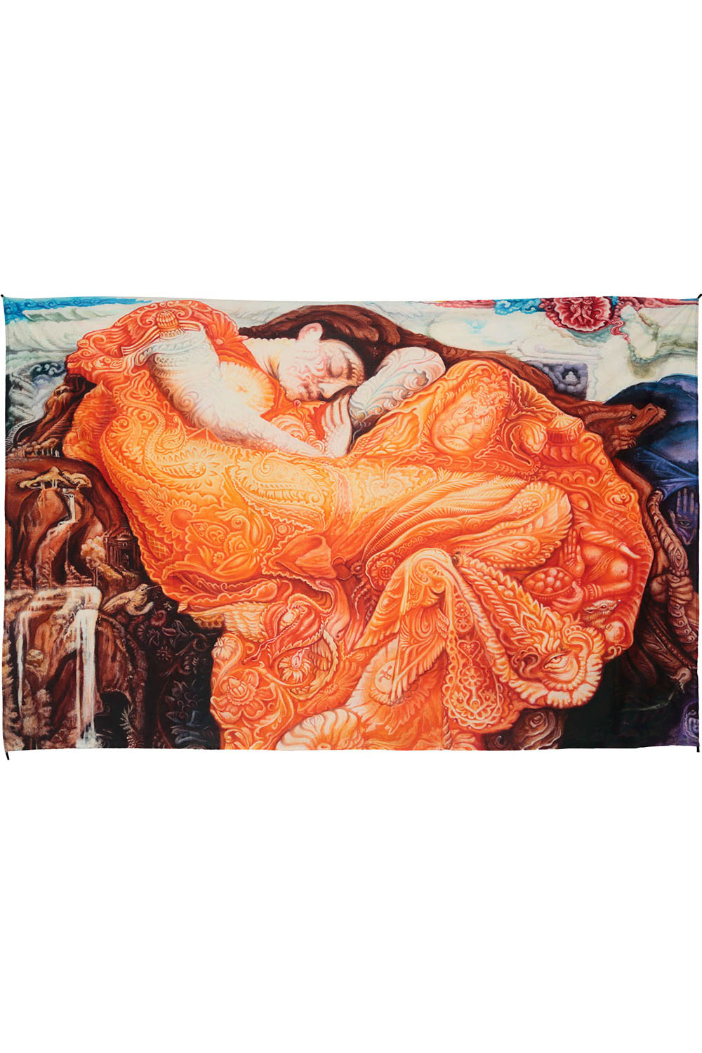 Flaming Heady Art Print Tapestry 53x85 - Artwork by Randal Roberts 