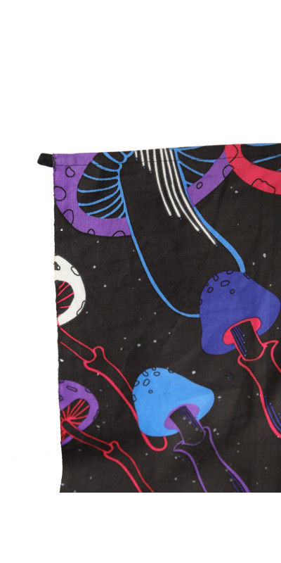 3D Glow In The Dark Shroom Spiral Tapestry - Art by Dina June Toomey