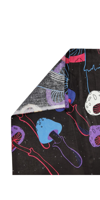 3D Glow In The Dark Shroom Spiral Tapestry - Art by Dina June Toomey