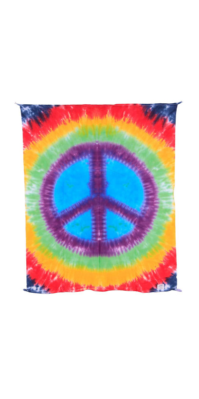 Rainbow Peace Sign Tie-Dye Mini Tapestry 30x45