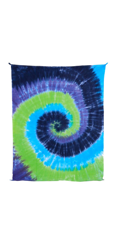 Blue & Green Spiral Tie-Dye Mini Tapestry 30x45