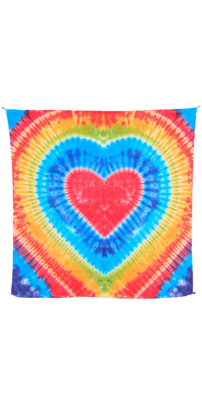 Rainbow Heart Tie-Dye Tapestry 58x58