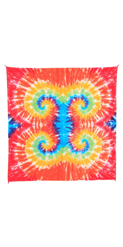 Rainbow Multi Spiral Tie-Dye Tapestry 58x58