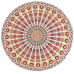 Zest For Life Round Red/Gold Mandala Tablecloth Tapestry 80" - Hemmed Edge 