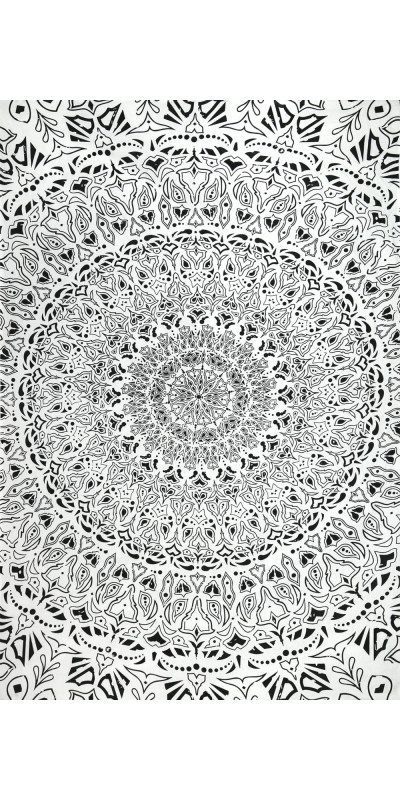 Zest For Life Tropical Mandala Tapestry 52x80" Black