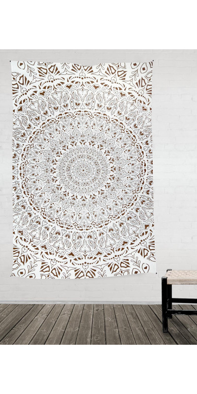 Zest For Life Tropical Mandala Tapestry 52x80" Brown