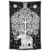 Zest For Life Elephant Tree Tapestry 52x80" Black   