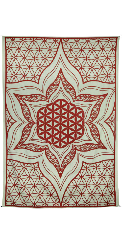 Zest For Life Flower Of Life Tapestry 52x80" Red