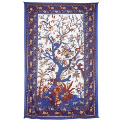 Zest For Life Tree Of Life Tapestry 52x80" Blue  