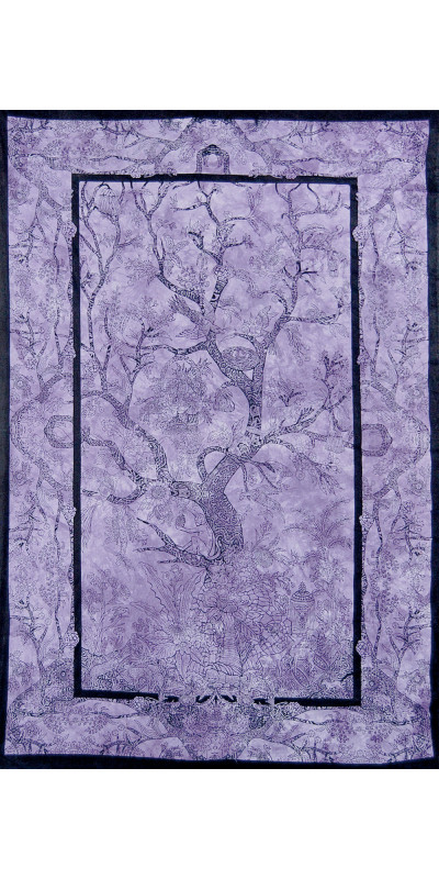 Zest For Life Tie Dye Tree Of Life Tapestry 52x80" Purple - Artwork by Chris Pinkerton