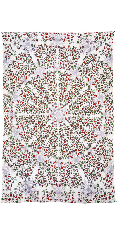 Zest For Life Christmas Mandala Tapestry 52x80" - Artwork by Dina June Toomey *CLEARANCE*