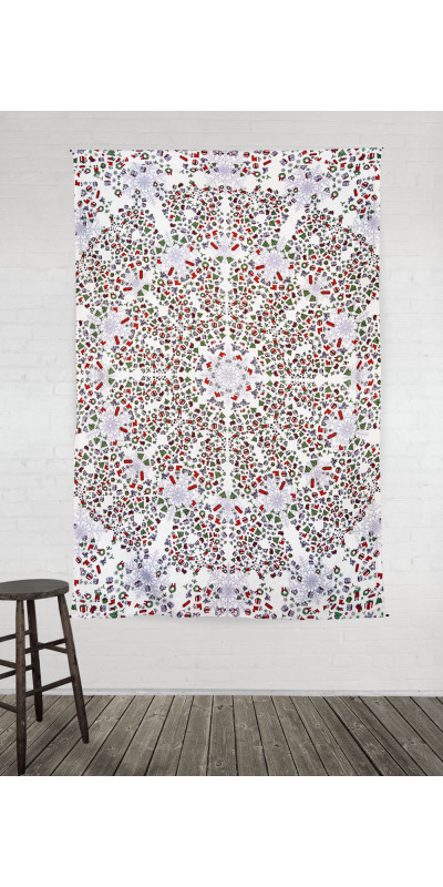 Zest For Life Christmas Mandala Tapestry 52x80" - Artwork by Dina June Toomey *CLEARANCE*