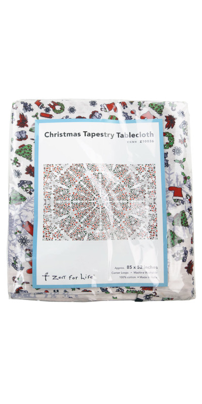 Zest For Life Christmas Mandala Tapestry 52x80" - Artwork by Dina June Toomey *CLEARANCE*