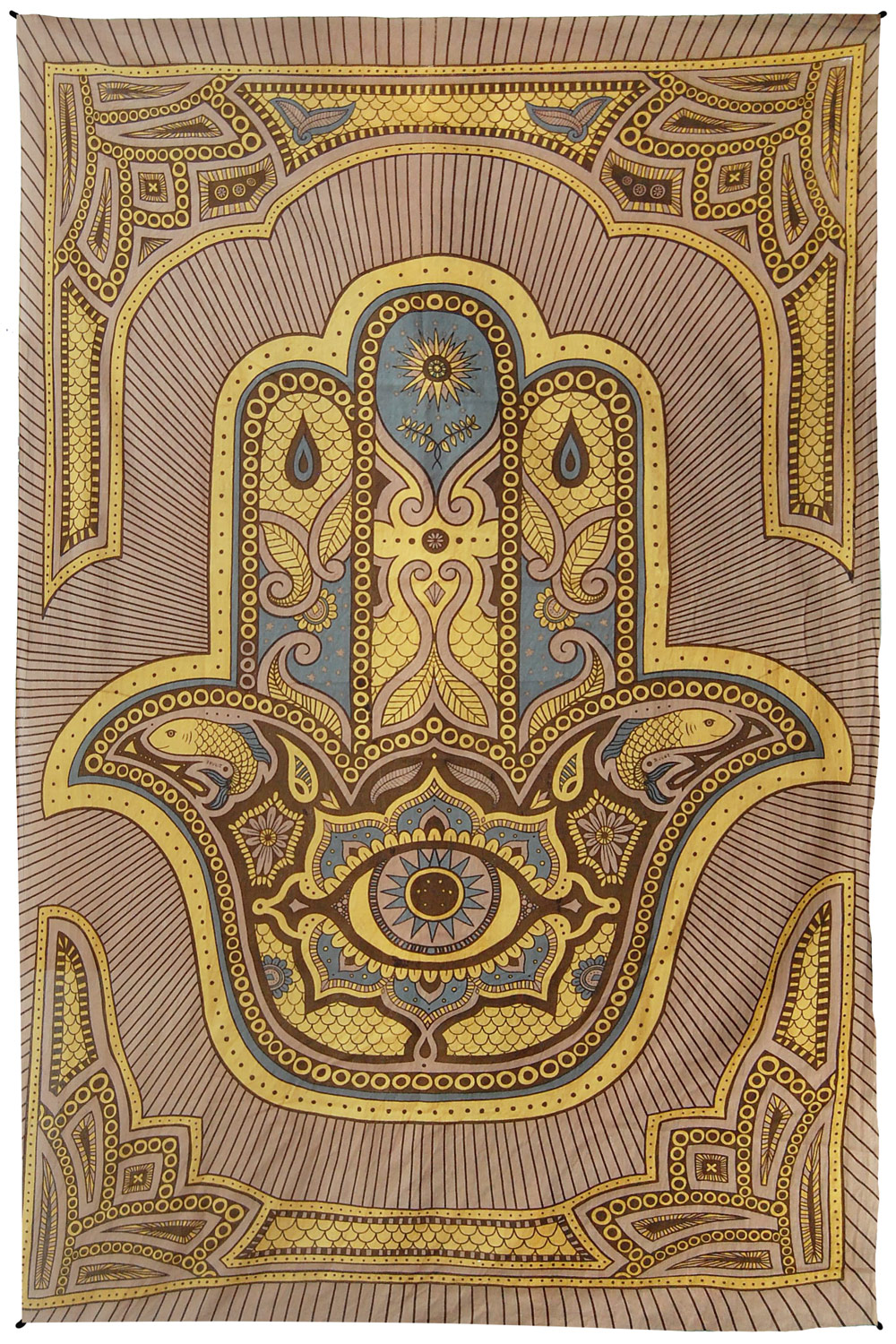Zest For Life Hamsa Hand Tapestry 52x80" Brown 