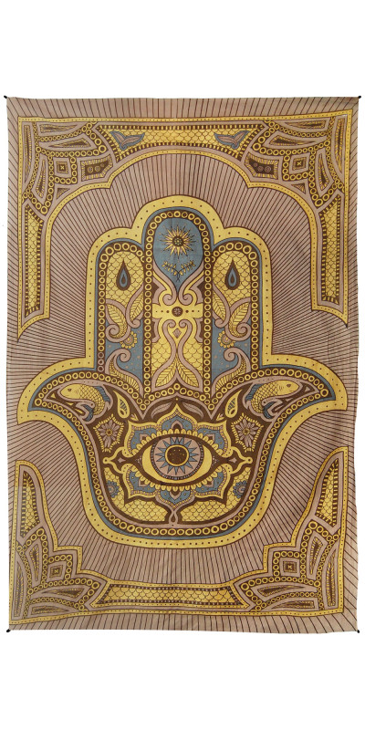 Zest For Life Hamza Hand Tapestry 52x80" Brown