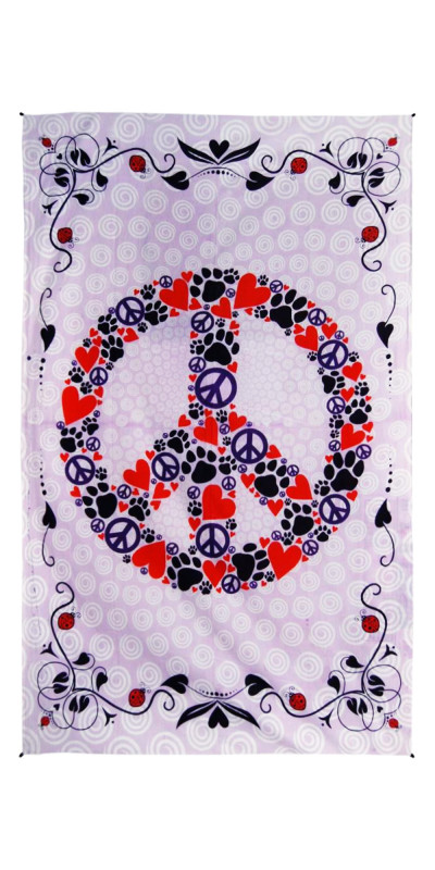 Zest For Life Peace Love & Paws Tapestry 52x80"