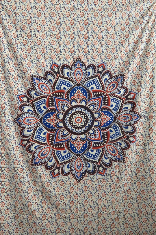 Zest For Life Red/Blue Mandala Tapestry 52x80" 