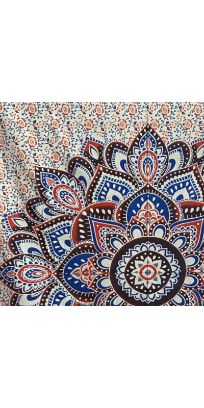 Zest For Life Red/Blue Mandala Tapestry 52x80"