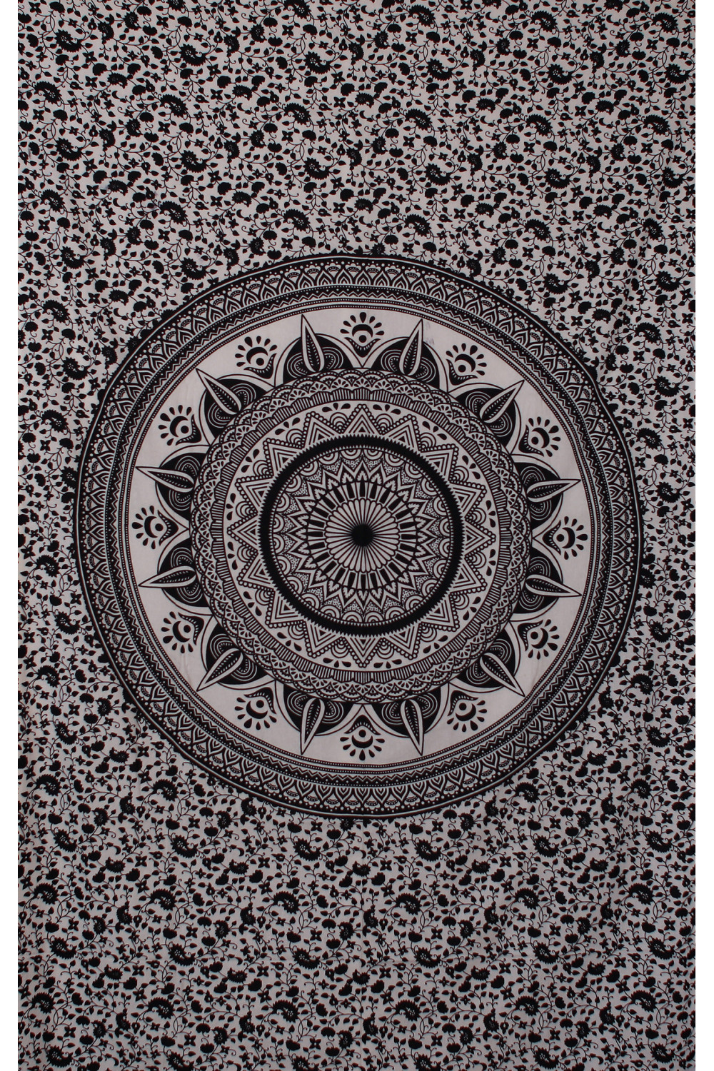 Zest For Life Black//White Mandala Tapestry 52x80" 
