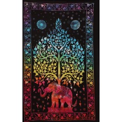 Zest For Life Tie Dye Elephant Tree Tapestry 52x80"
