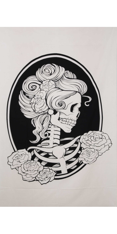Zest For Life Skull & Roses Tapestry 52x80"