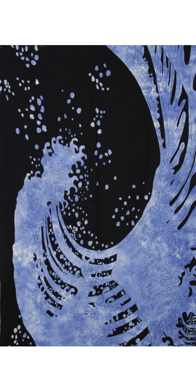 Zest For Life Ocean Wave Tapestry Blue Tie Dye 52x80"