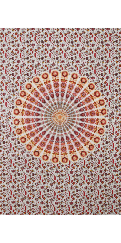 Zest For Life Circle Plume Tapestry Red