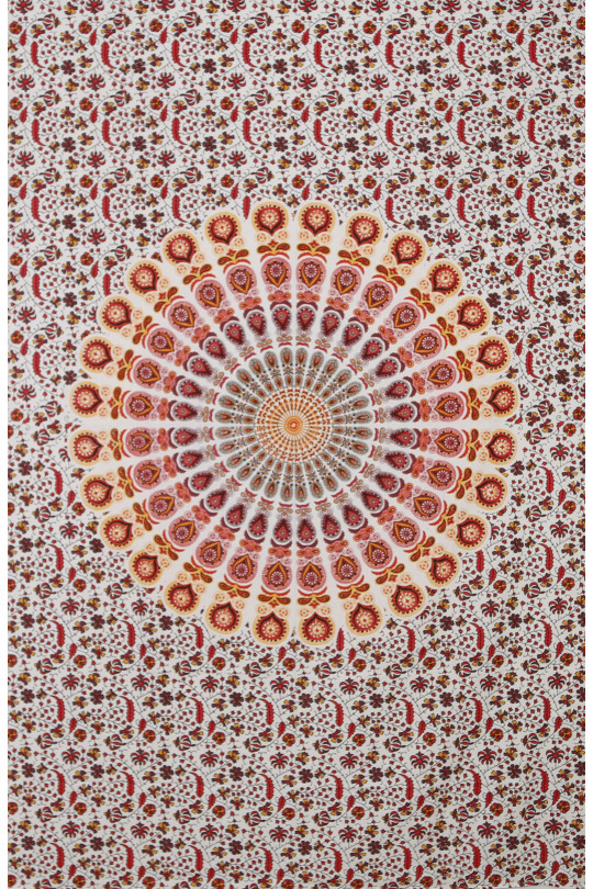 Zest For Life Circle Plume Tapestry Red 52x80"  