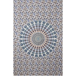 Zest For Life Circle Plume Tapestry Blue/Yellow/Green 52x80" 
