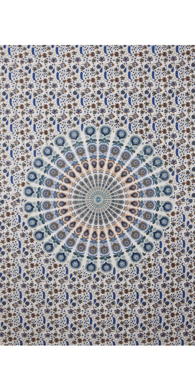 Zest For Life Circle Plume Tapestry Blue/Yellow/Green 52x80"