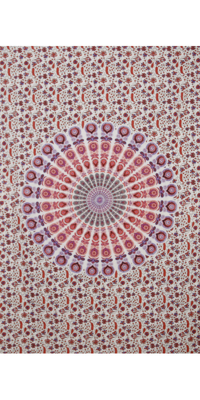 Zest For Life Circle Plume Tapestry Pink/Purple/Red 52x80"