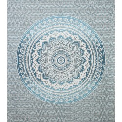 Zest For Life Teal Mandala Tapestry 84x95"