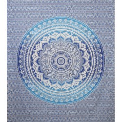 Zest For Life Blue Mandala Tapestry 84x95" 