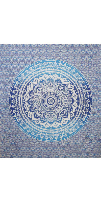 Zest For Life Blue Mandala Tapestry 84x95"