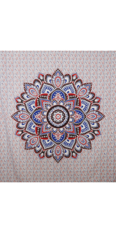 Zest For Life Red/Blue Mandala Tapestry 84x95"
