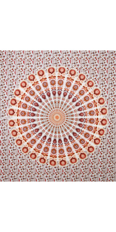 Zest For Life Circle Plume Tapestry Red 84x95"