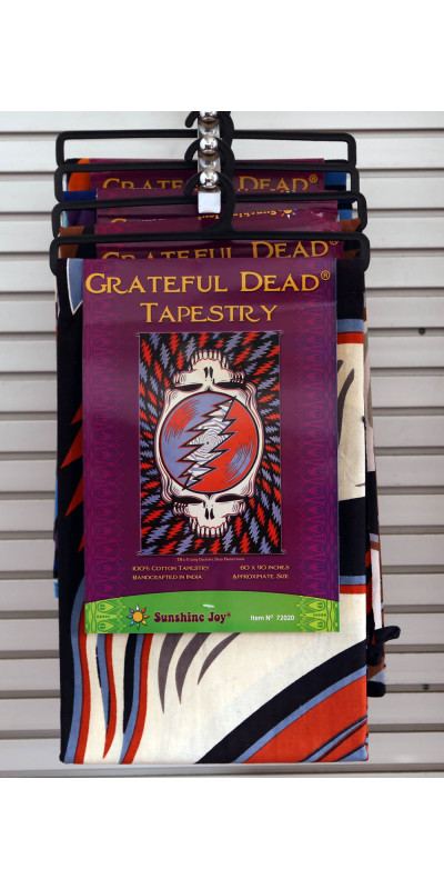 Grateful Dead Spin Your Face Tapestry Red White Blue