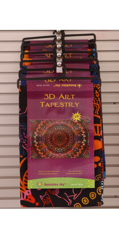 3D Colorful Cat Mandala Tapestry - Art by Dina June Toomey *SALE*