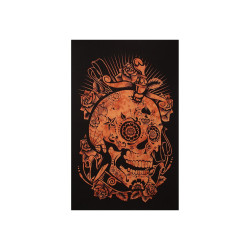 Zest For Life Skull Mini Tapestry 30x45" Orange Tie Dye 