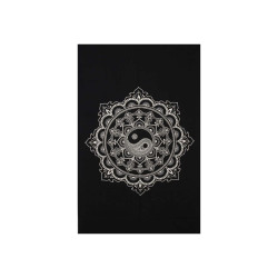 Zest For Life Yin Yang Mandala Mini Tapestry 30x45" Black & White 
