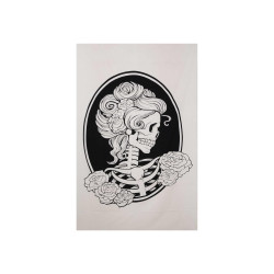 Zest For Life Skull & Roses Mini Tapestry 30x45" Black & White 